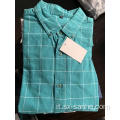 Camicia casual scozzese blu da uomo